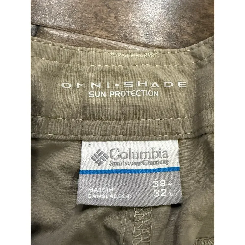 Columbia Omni-Shade Mens Beige Convertible Hiking Outdoor Pants 38x32 XM0102 - Picture 5 of 10